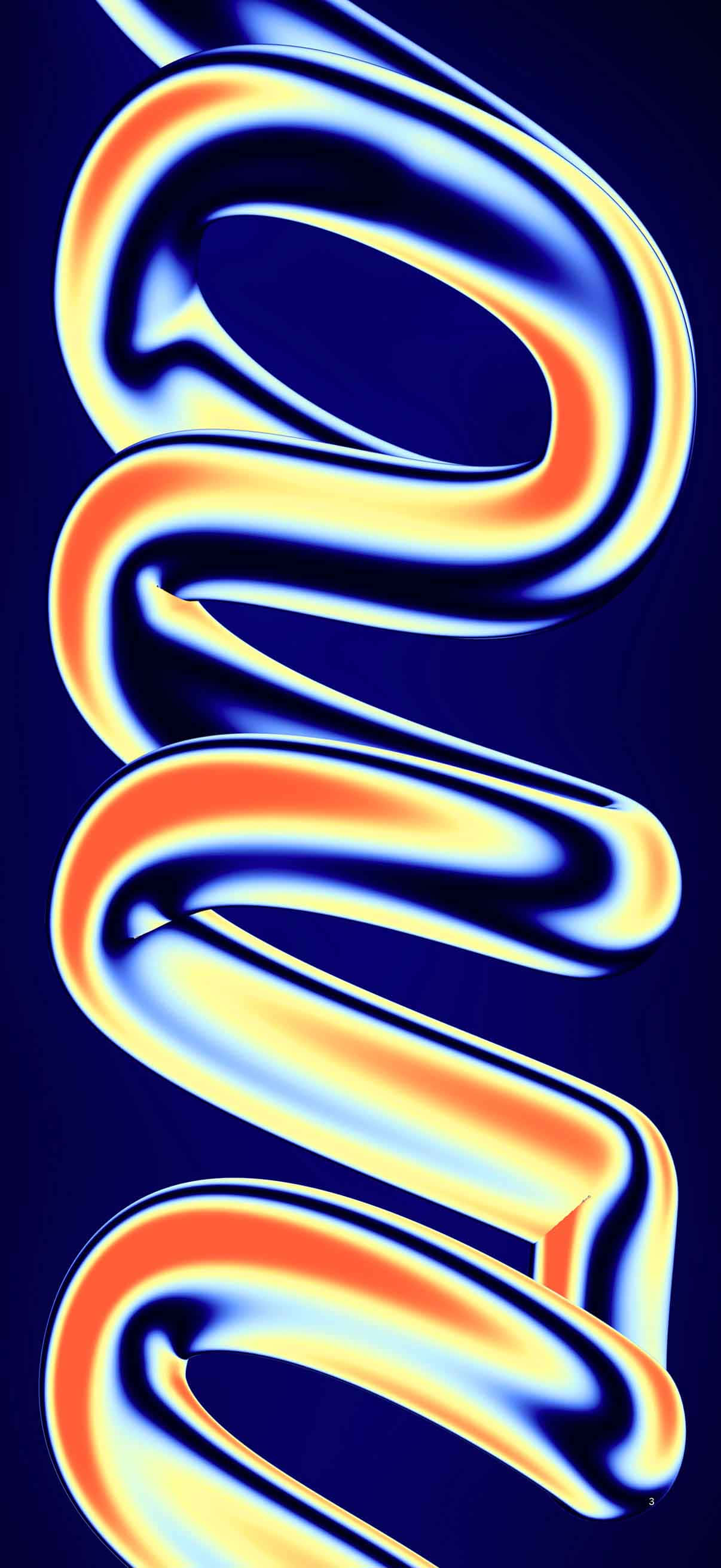 iPhone 17, neon spiral, orange yellow and blue gradients, 2K Phone Wallpaper