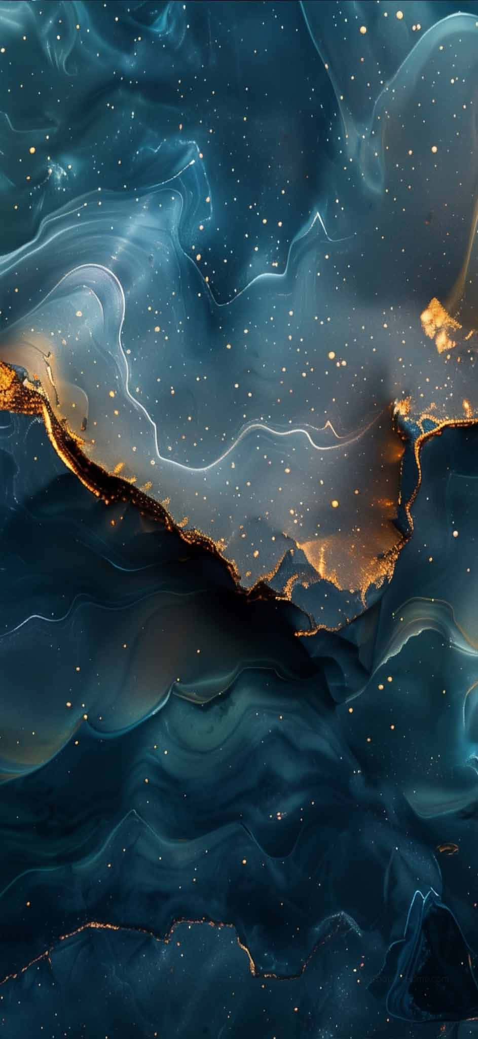 iPhone 17, abstract galaxy, deep teal, Full HD Phone Wallpaper