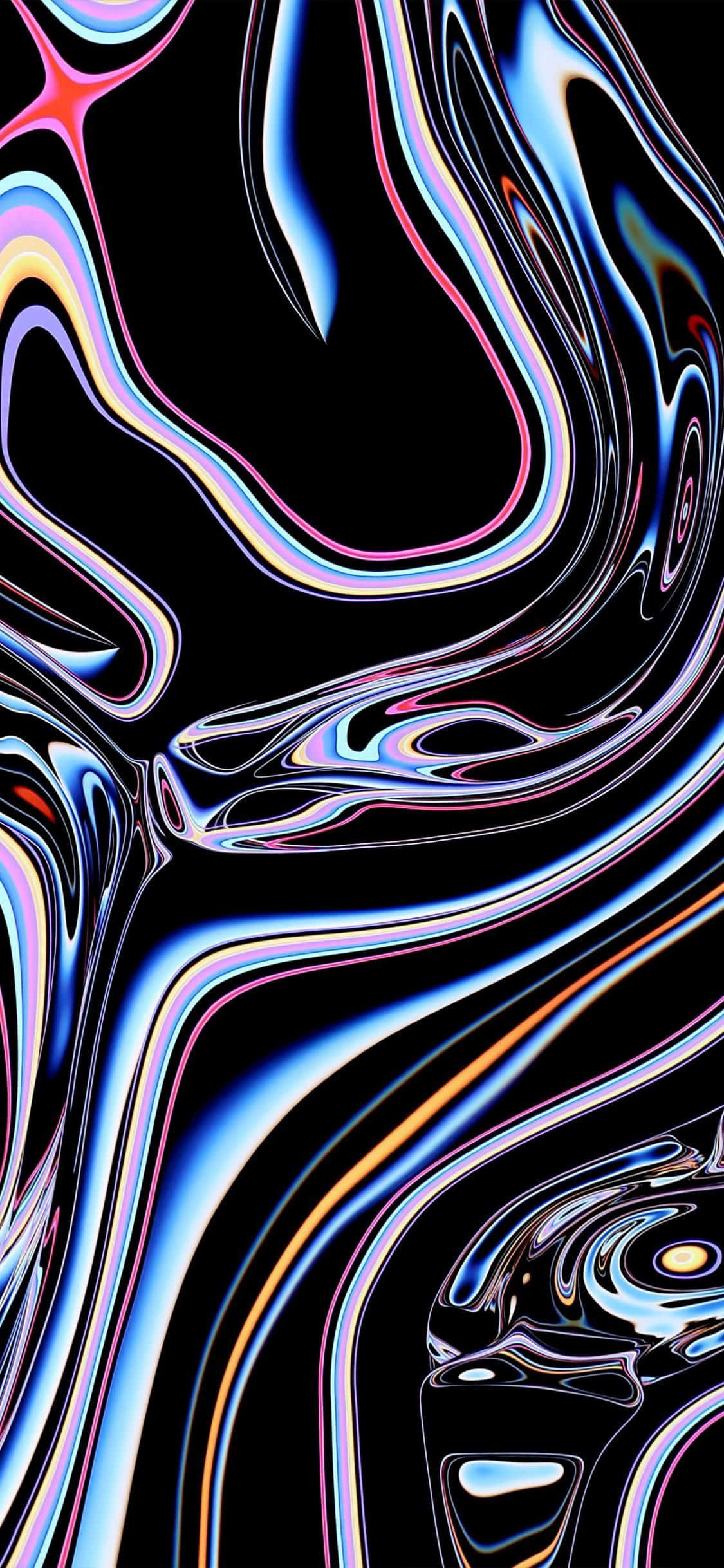 iPhone 2020, neon ribbons, blue, Full HD Phone Wallpaper