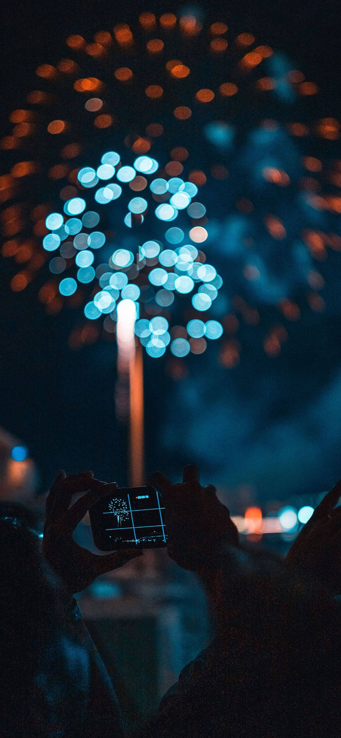 iPhone 2021, fireworks, blue, Full HD Phone Wallpaper