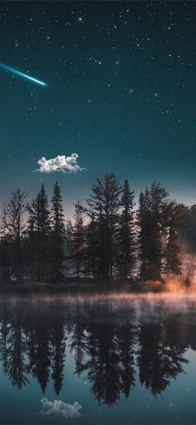 iPhone 2021, starry sky, glowing comet, HD Phone Wallpaper