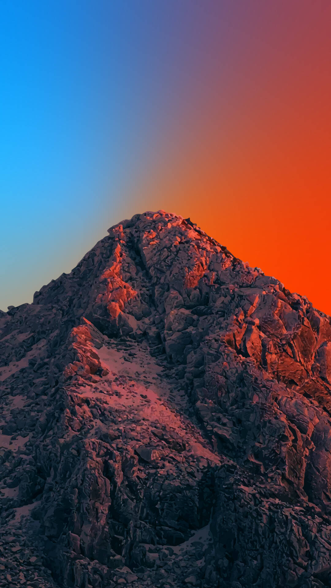 mountain, colorful sky, sunset, Full HD Phone Wallpaper