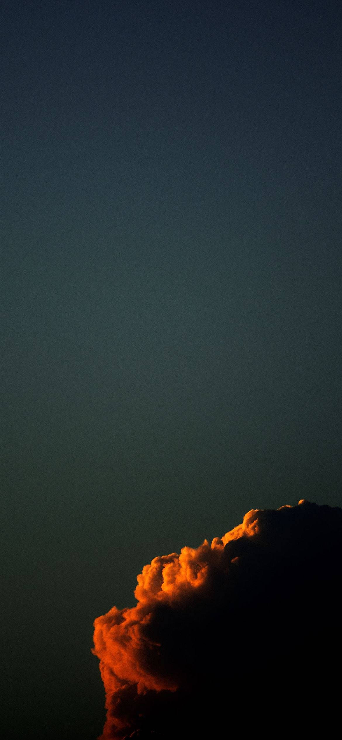 orange cloud, teal twilight sky, iPhone 2021, Full HD Phone Wallpaper
