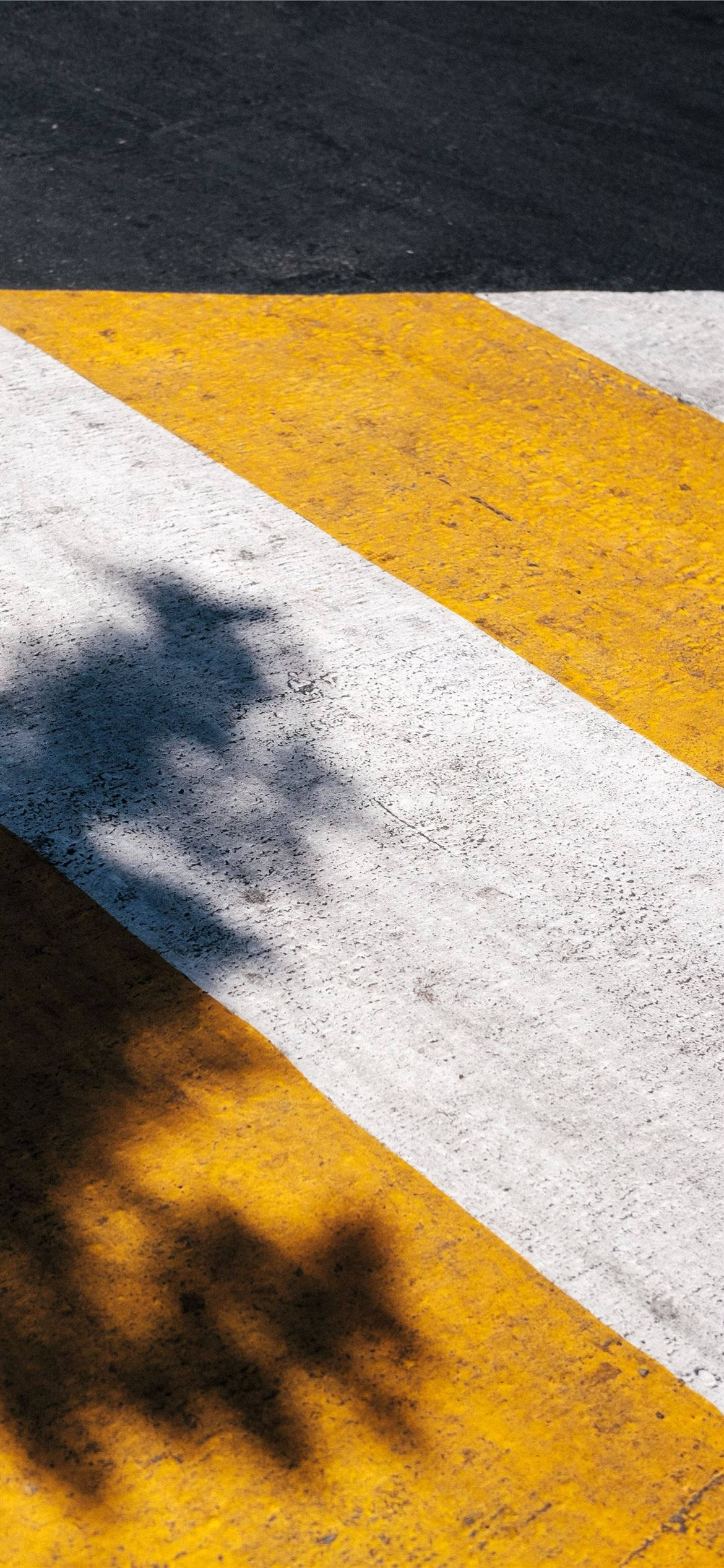 yellow and white lane, asphalt, diagonal stripes, Full HD Phone Wallpaper