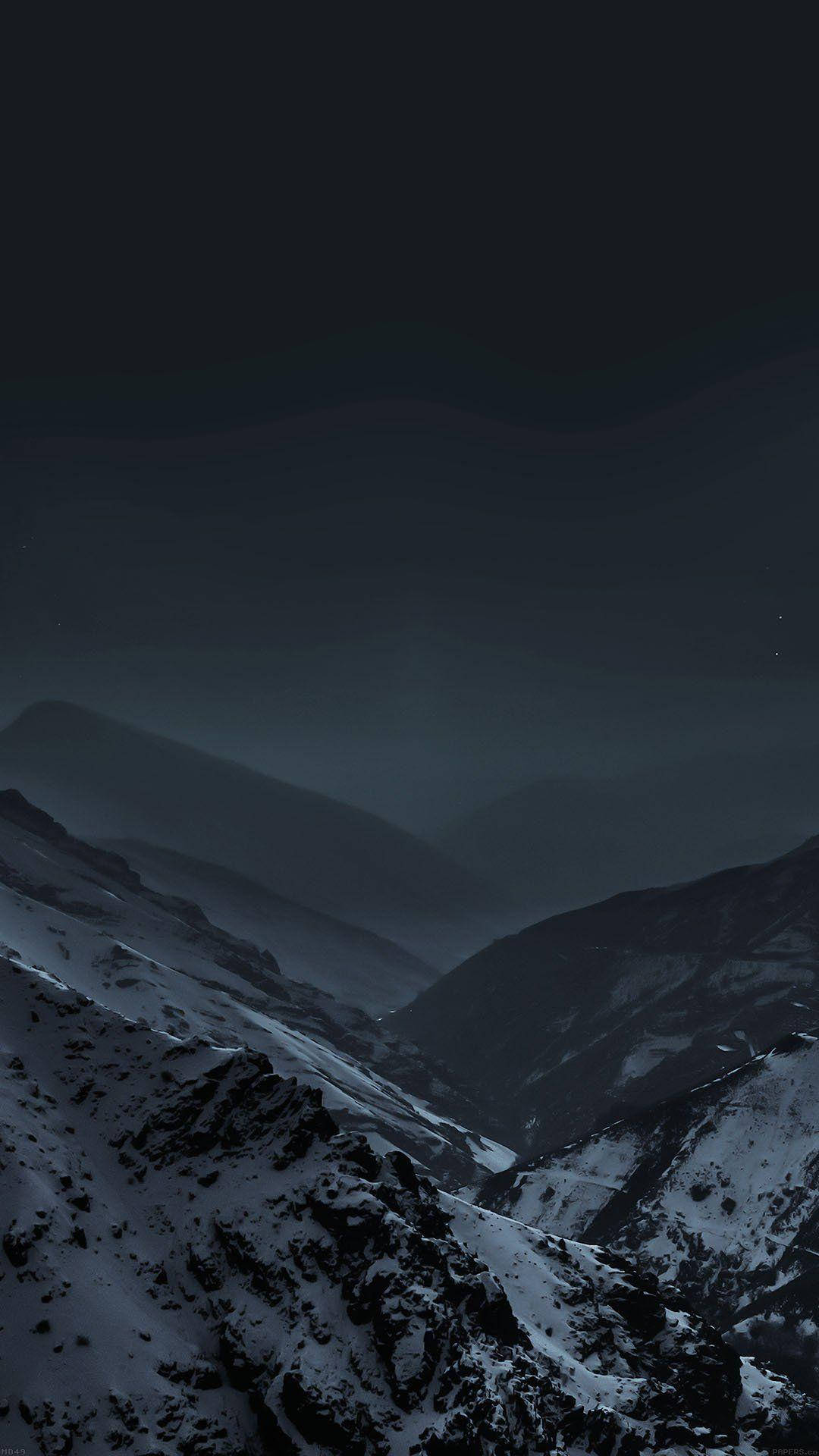 iPhone 4, dark mountains, starry night sky, Full HD Phone Wallpaper
