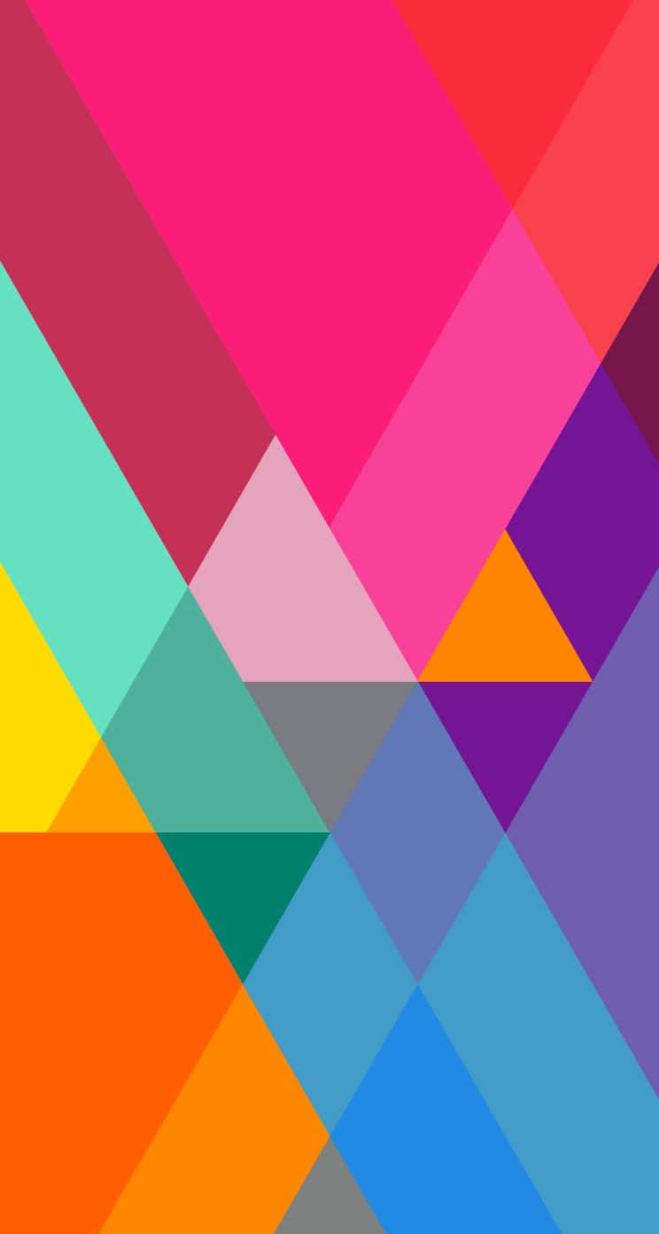 iPhone 5c, rainbow hues, geometric triangles, HD Phone Wallpaper
