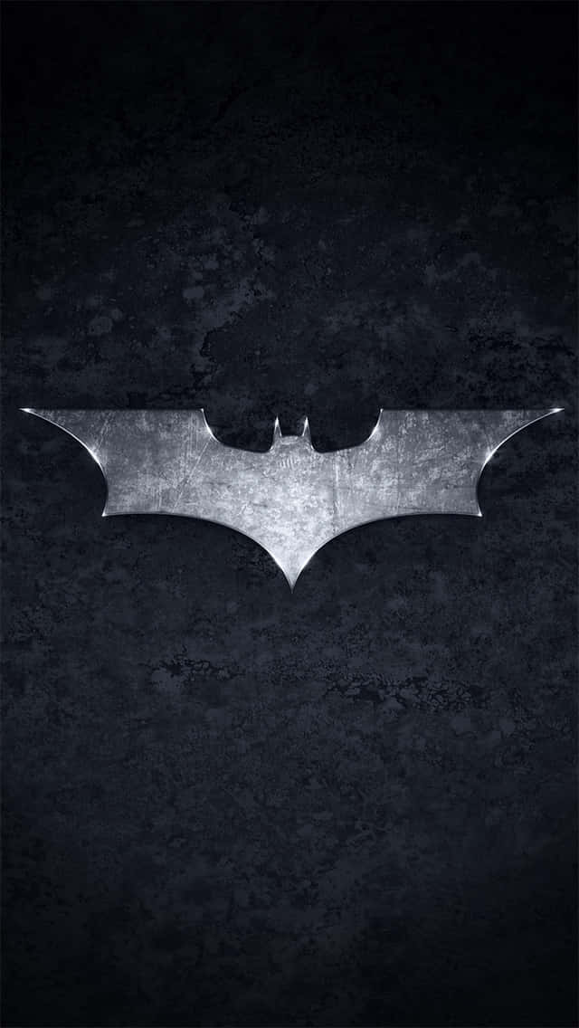 iPhone 5c, blue, metallic bat symbol, SD Phone Wallpaper