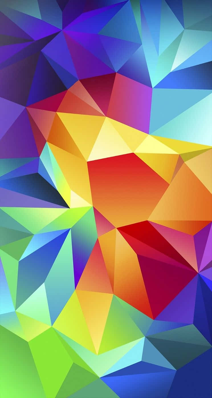 iPhone 5c, rainbow hues, geometric polygonal pattern, HD Phone Wallpaper
