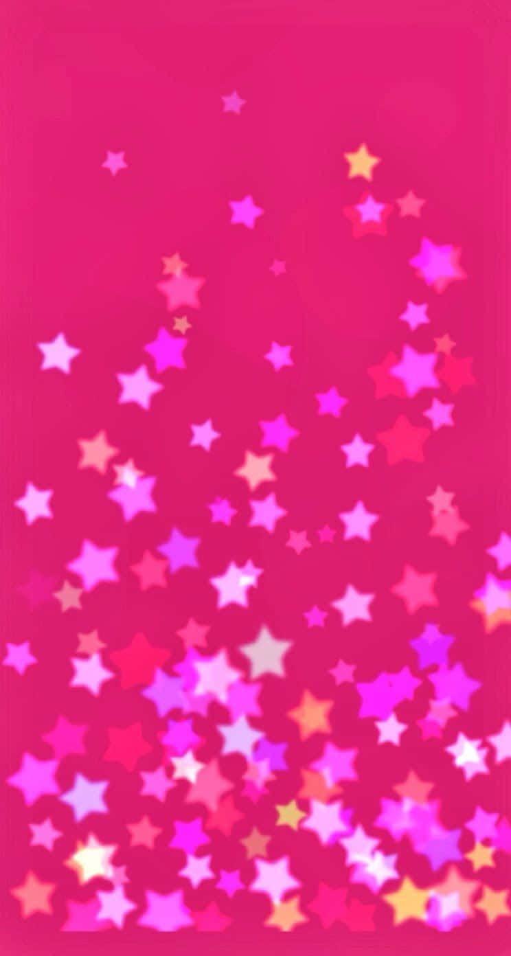 iPhone 5C, pink, sparkling stars, HD Phone Wallpaper
