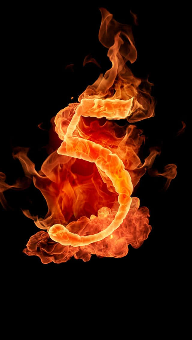 iPhone 5s, orange, red flames, SD Phone Wallpaper