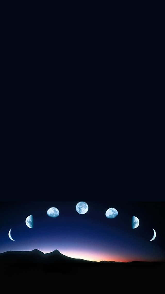 iPhone 5s, twilight sky, full moon cycle, SD Phone Wallpaper