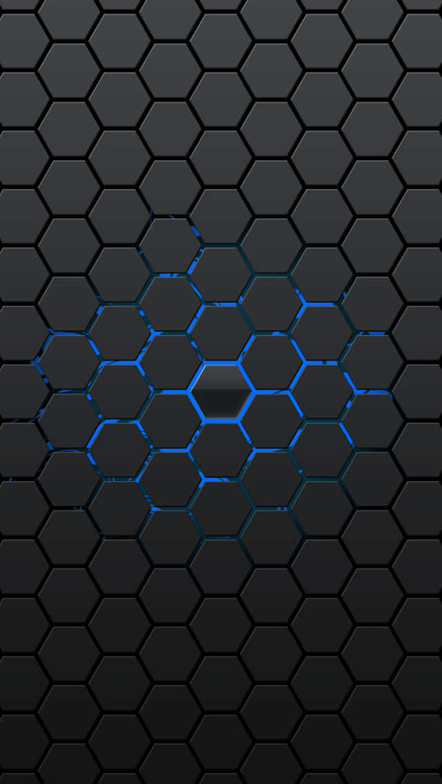 iPhone 5s, Gold, dark hexagonal grid pattern, SD Phone Wallpaper