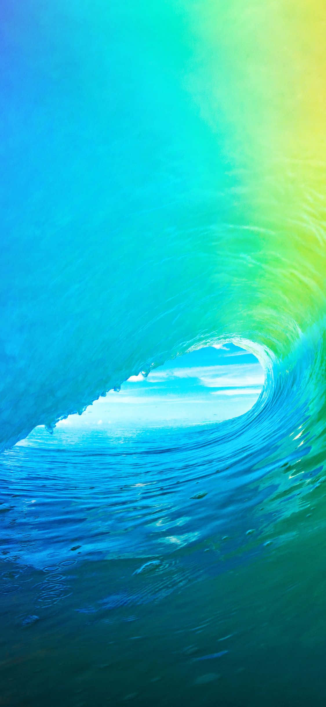 iPhone 5s, turquoise wave, yellow-green gradient, Full HD Phone Wallpaper