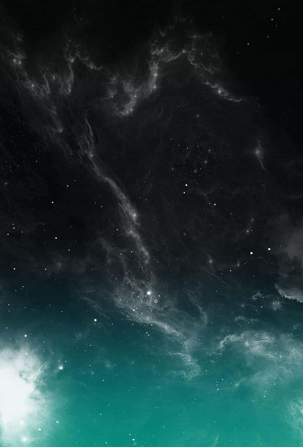 iPhone 5s, Teal Galaxy, cosmic nebula, HD Phone Wallpaper