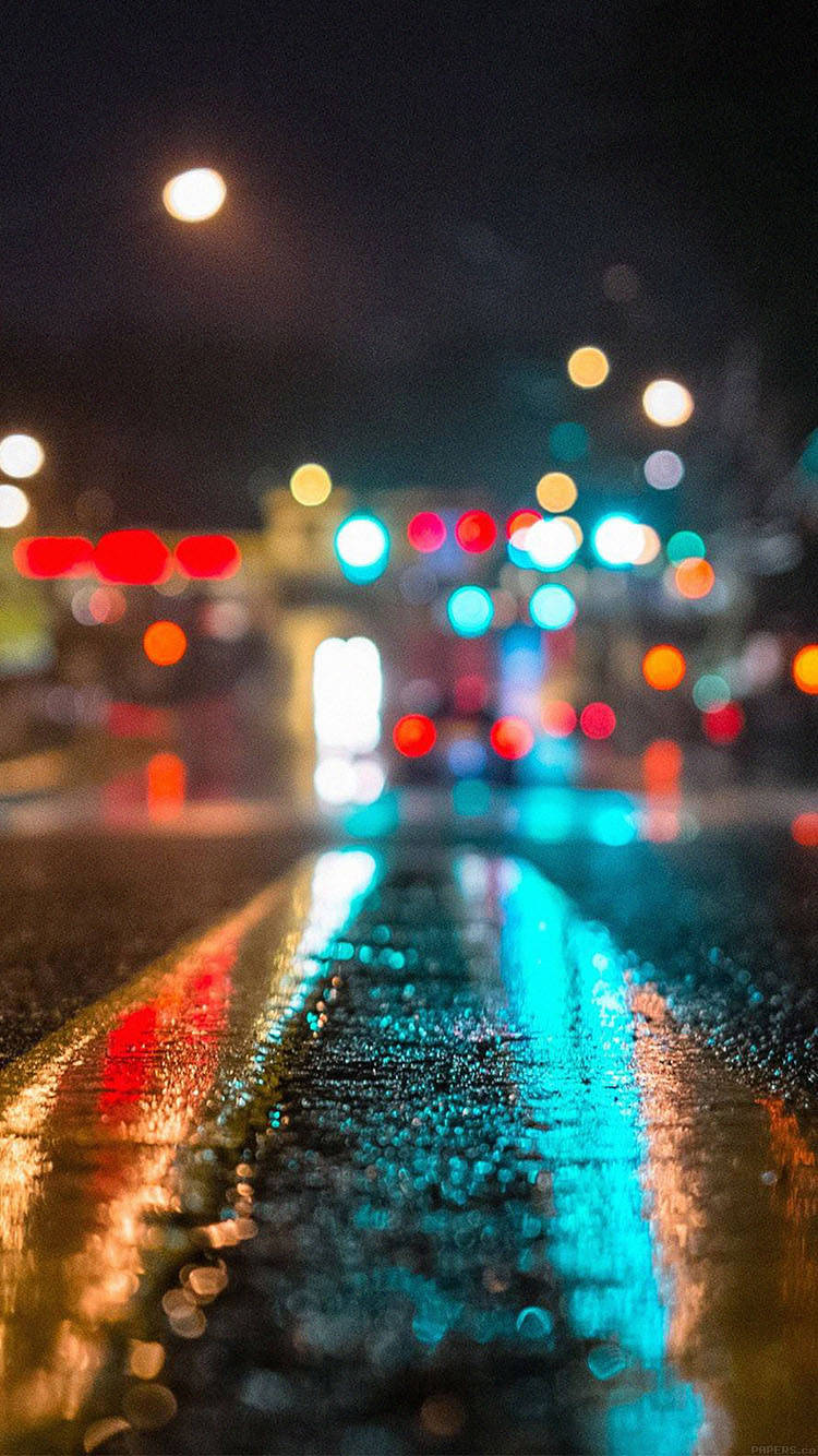 iOS 6, wet pavement, urban street, HD Phone Wallpaper