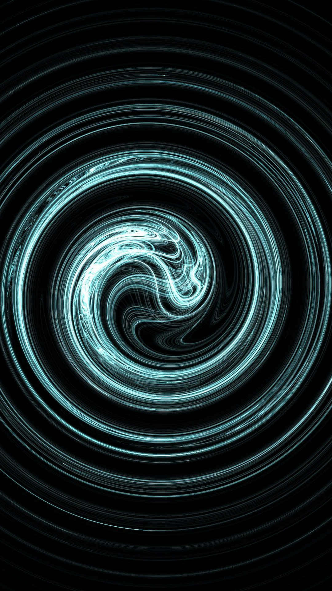 iPhone 6 Plus, glowing cyan light, deep black background, Full HD Phone Wallpaper