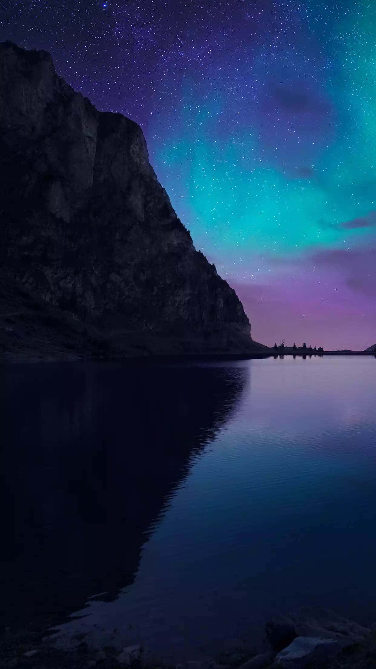 iPhone 6 Plus, aurora borealis, starry night sky, Full HD Phone Wallpaper