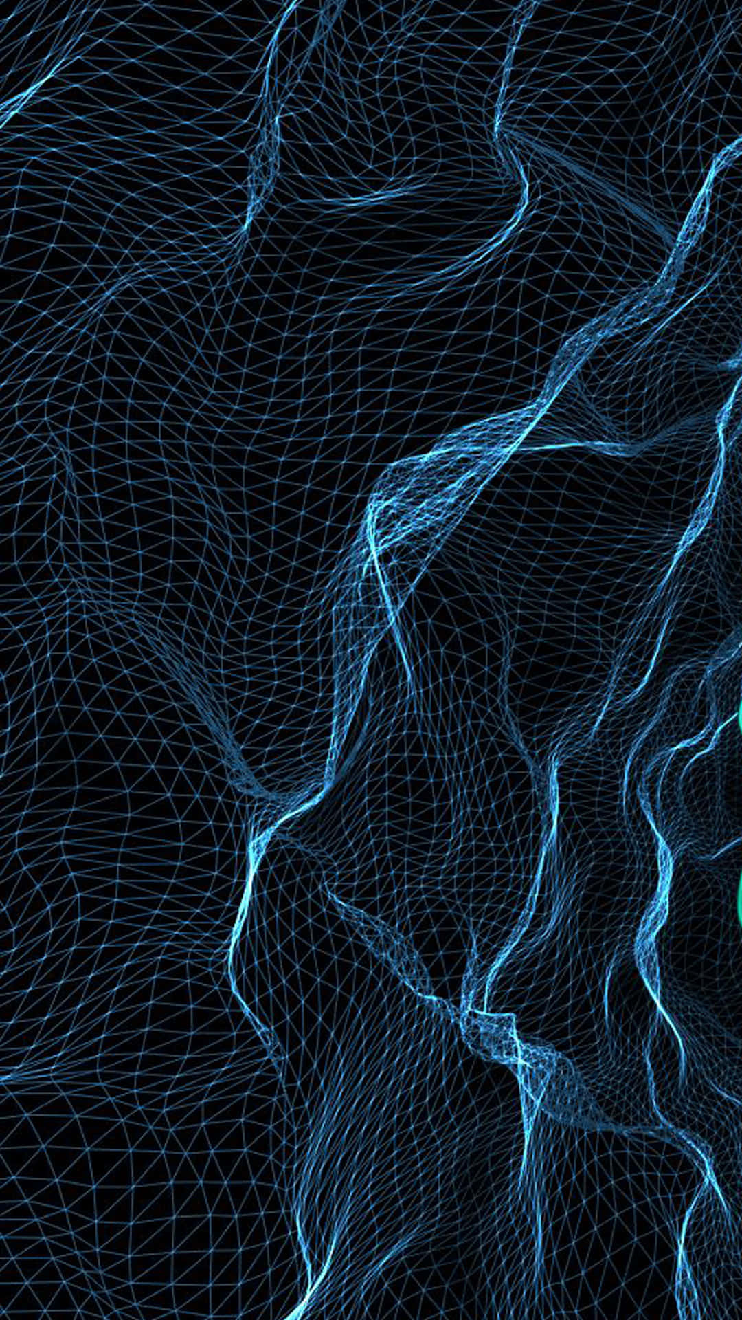 iPhone 6 Plus, Retina HD Screen, glowing blue wireframe mesh, Full HD Phone Wallpaper