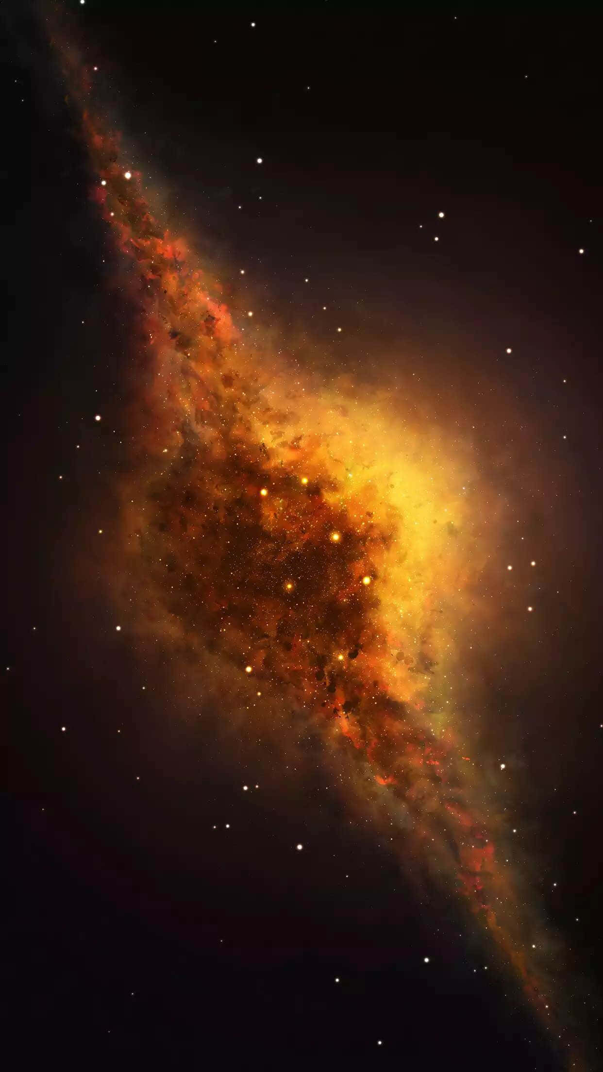 iPhone 6 Plus, galaxy, fiery orange, Full HD Phone Wallpaper