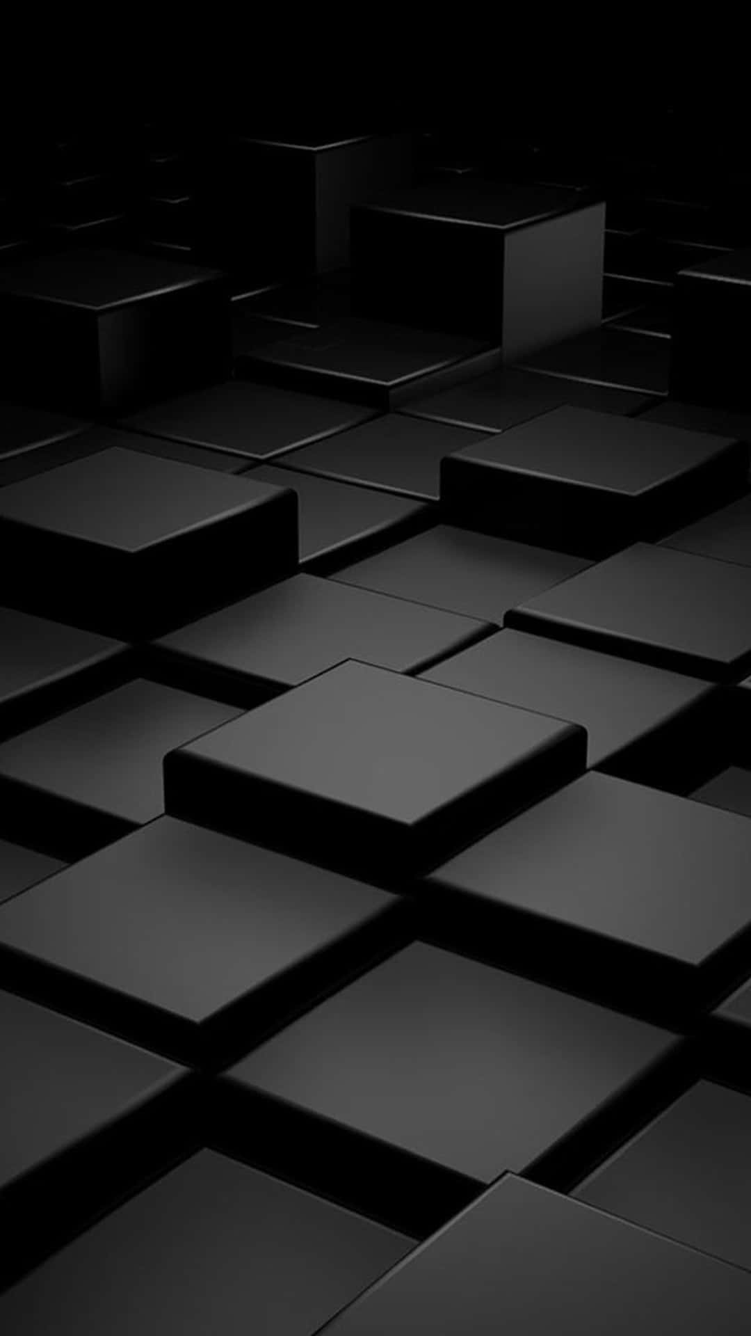 iPhone 6 Plus, matte black, geometric cubes, Full HD Phone Wallpaper