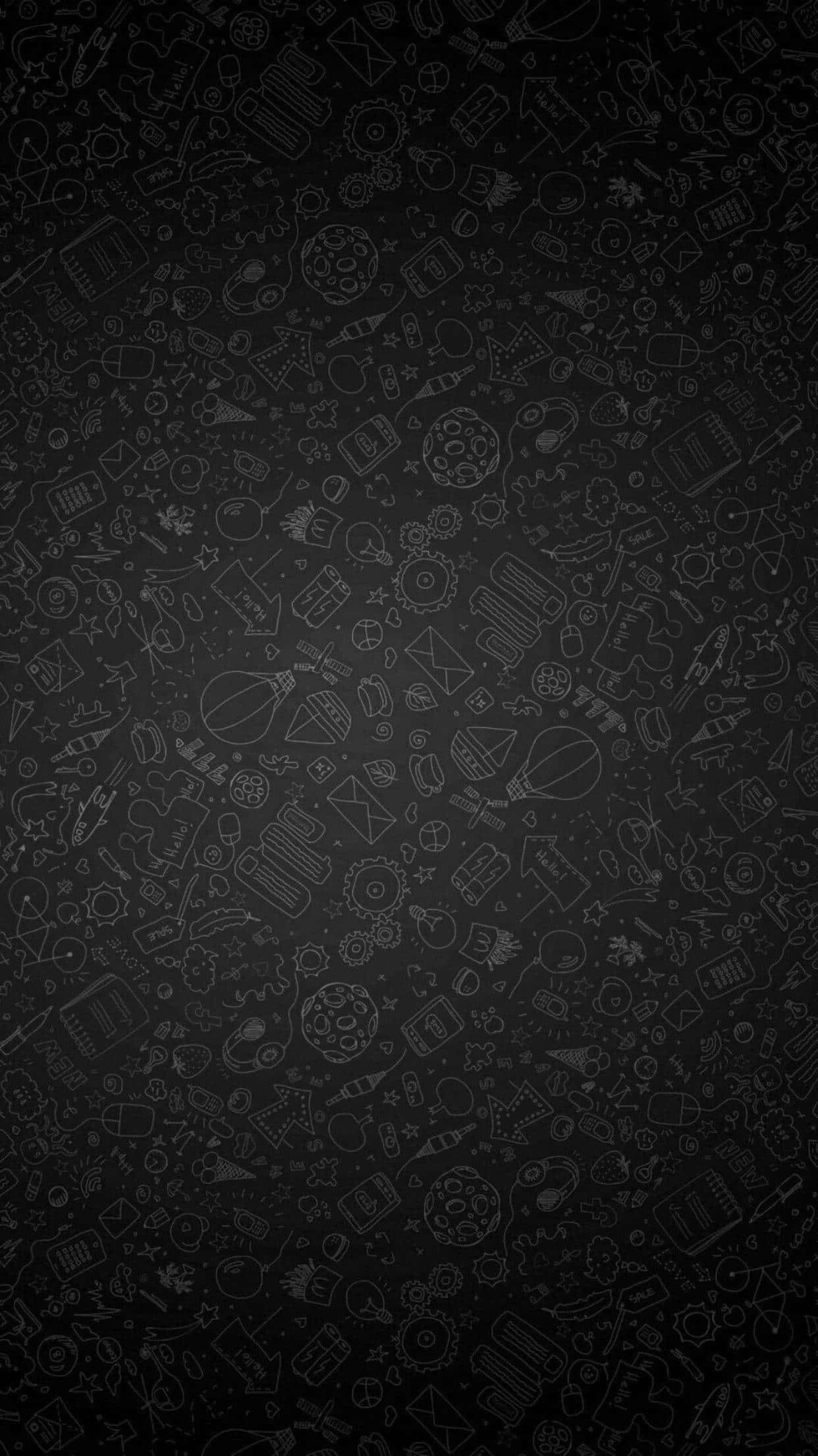 iPhone 6 Plus, dark textured background, faint white line drawings, Full HD Phone Wallpaper