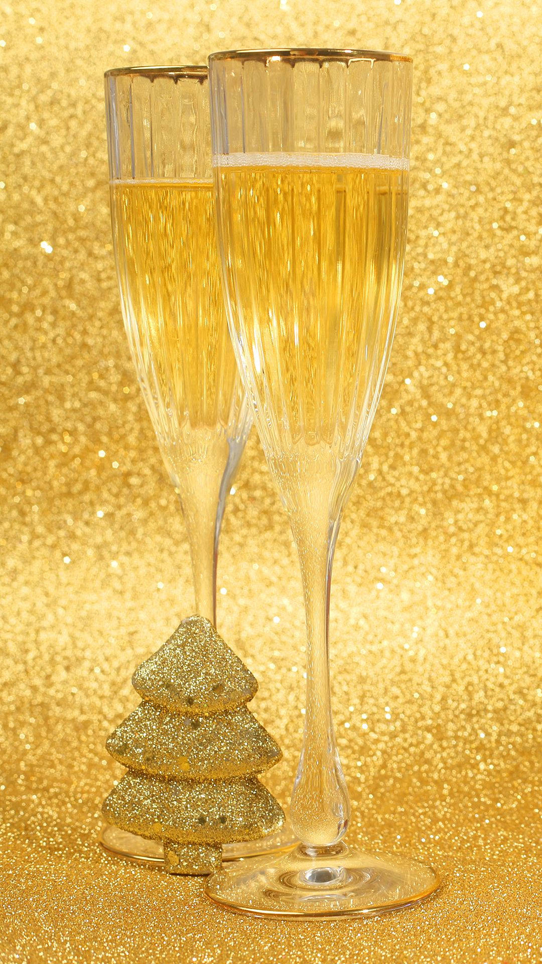 iPhone 6s Gold, champagne flutes, bubbly golden liquid, Full HD Phone Wallpaper