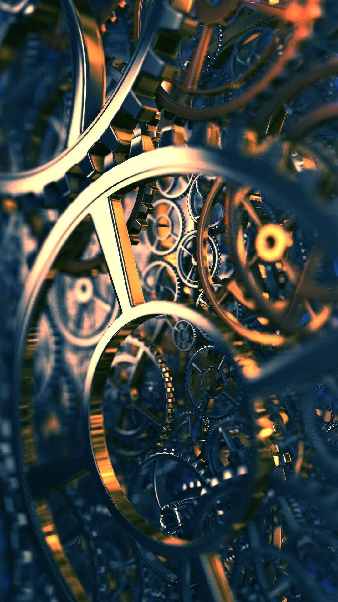 iPhone 6s Live, golden, blue, Full HD Phone Wallpaper