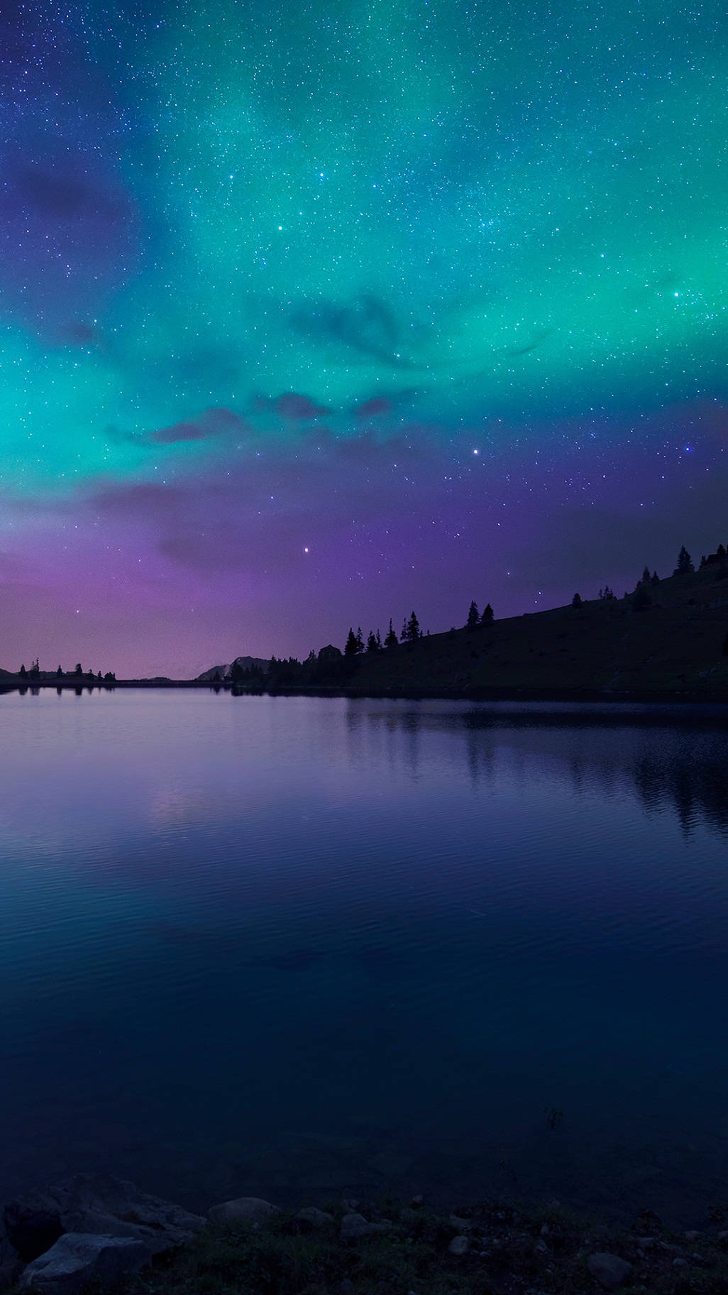 iPhone 6s Live, aurora borealis, starry night sky, HD Phone Wallpaper