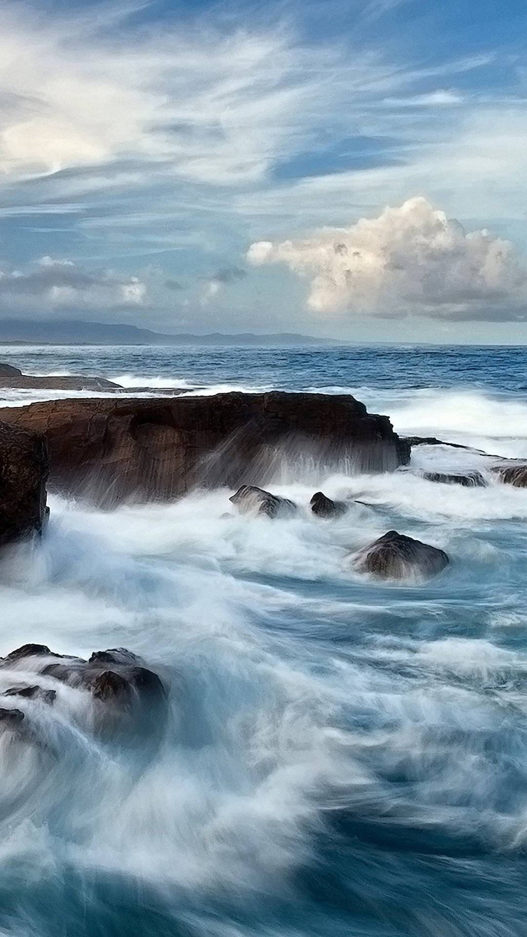 iPhone 6s, Live Background, ocean waves, Full HD Phone Wallpaper