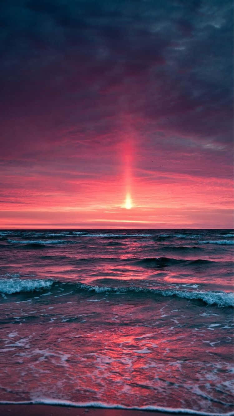 iPhone 6s, sunset, ocean, HD Phone Wallpaper