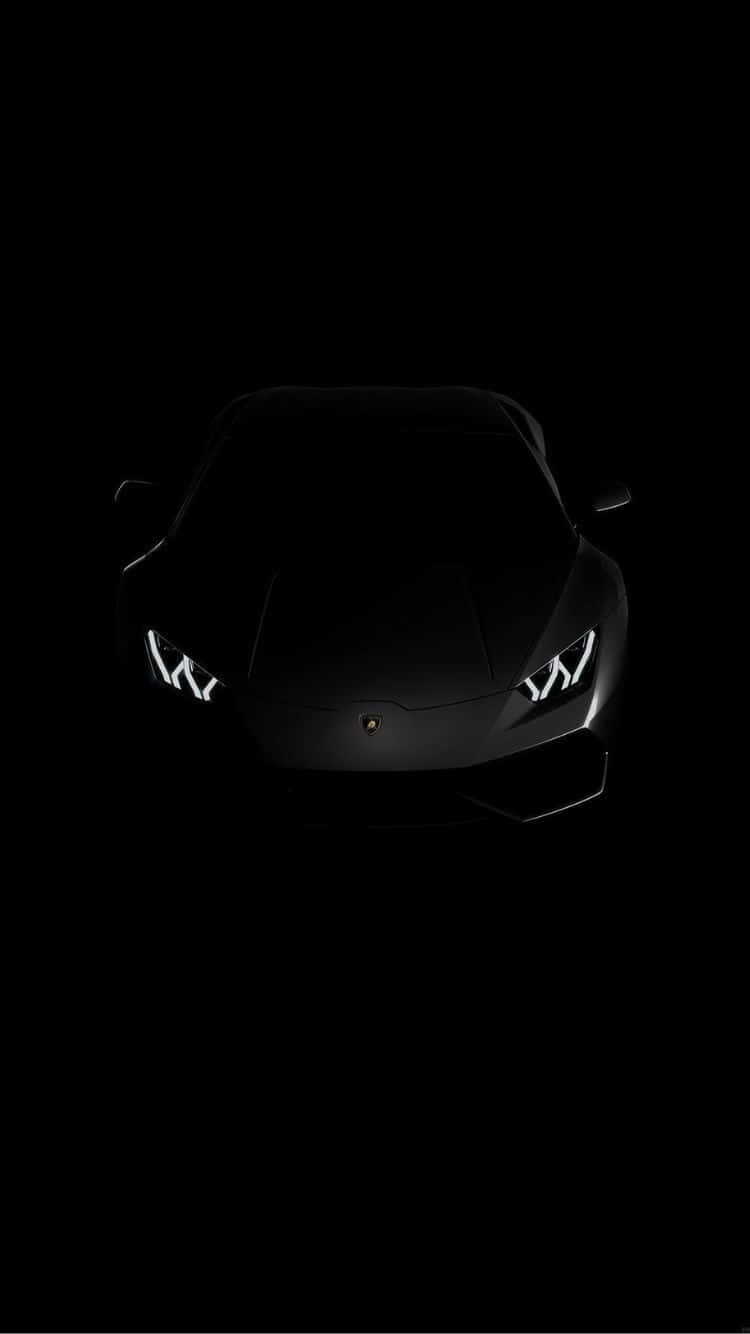 iPhone 6s, black Lamborghini sports car, sharp white headlights, HD Phone Wallpaper