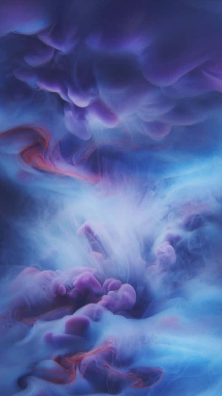 iPhone 6s, vibrant purple, blue ink swirls, HD Phone Wallpaper