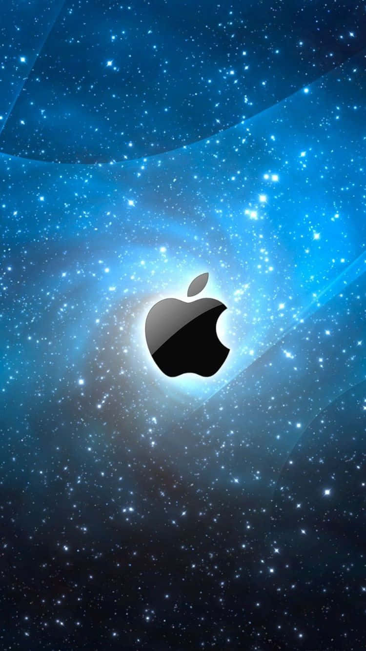 iPhone 6s, black Apple logo, vibrant blue cosmic nebula, HD Phone Wallpaper