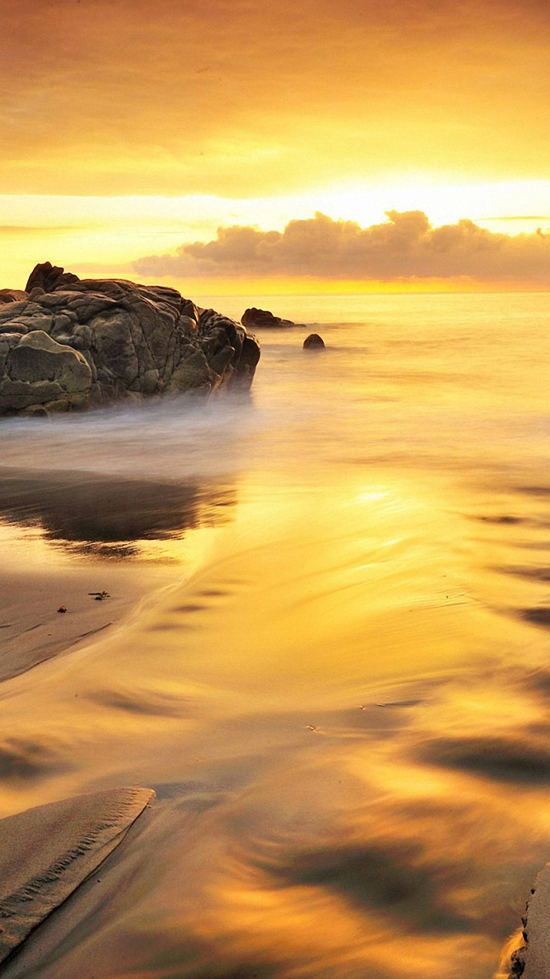 iPhone 6s, gold, golden sunset, Full HD Phone Wallpaper