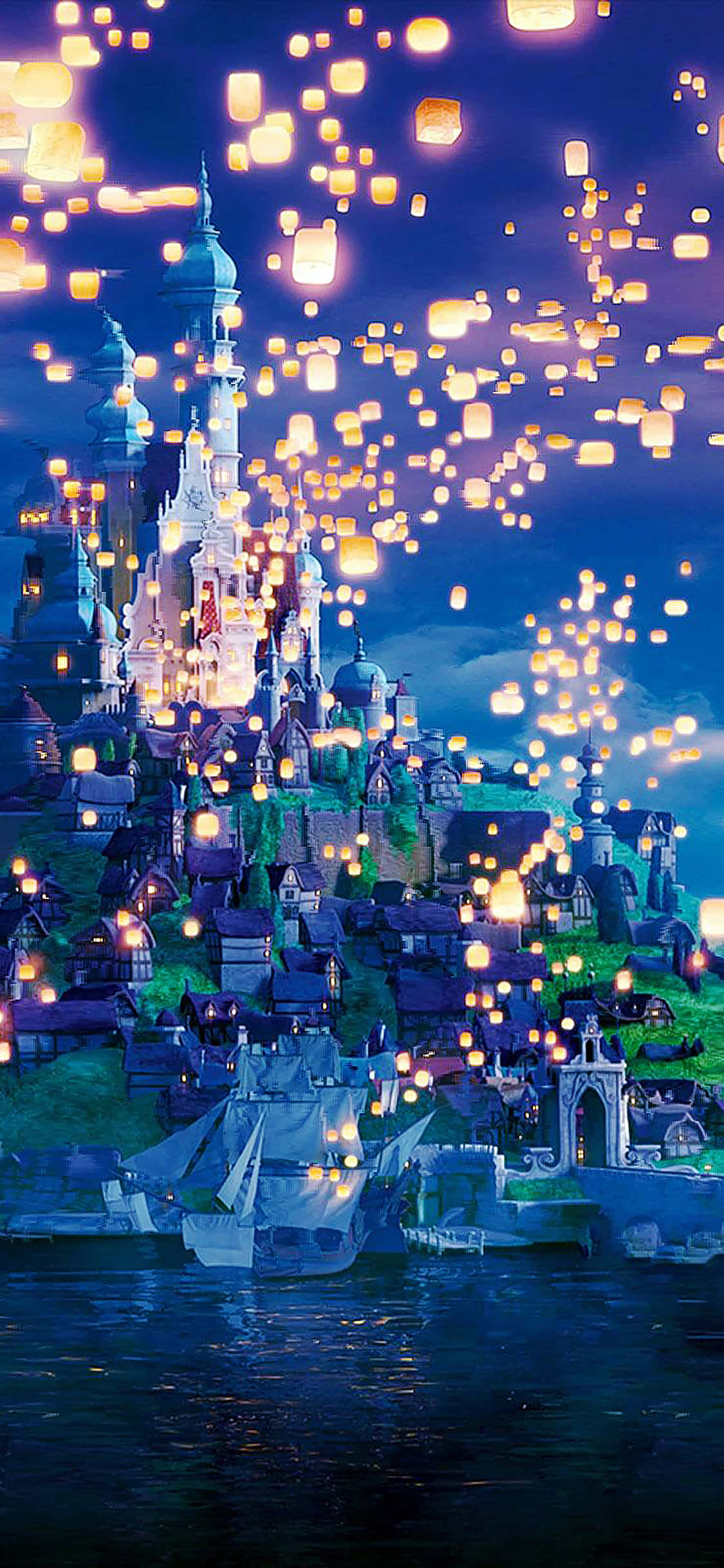 iPhone 7, Disney, castle town, Full HD Phone Wallpaper