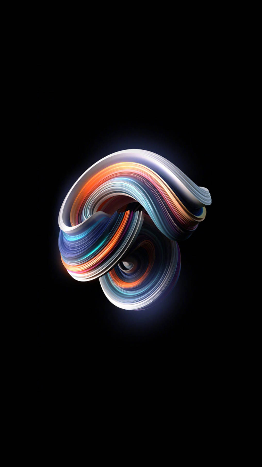 iPhone 7 Original, glowing abstract swirl, multicolored ribbons, Full HD Phone Wallpaper
