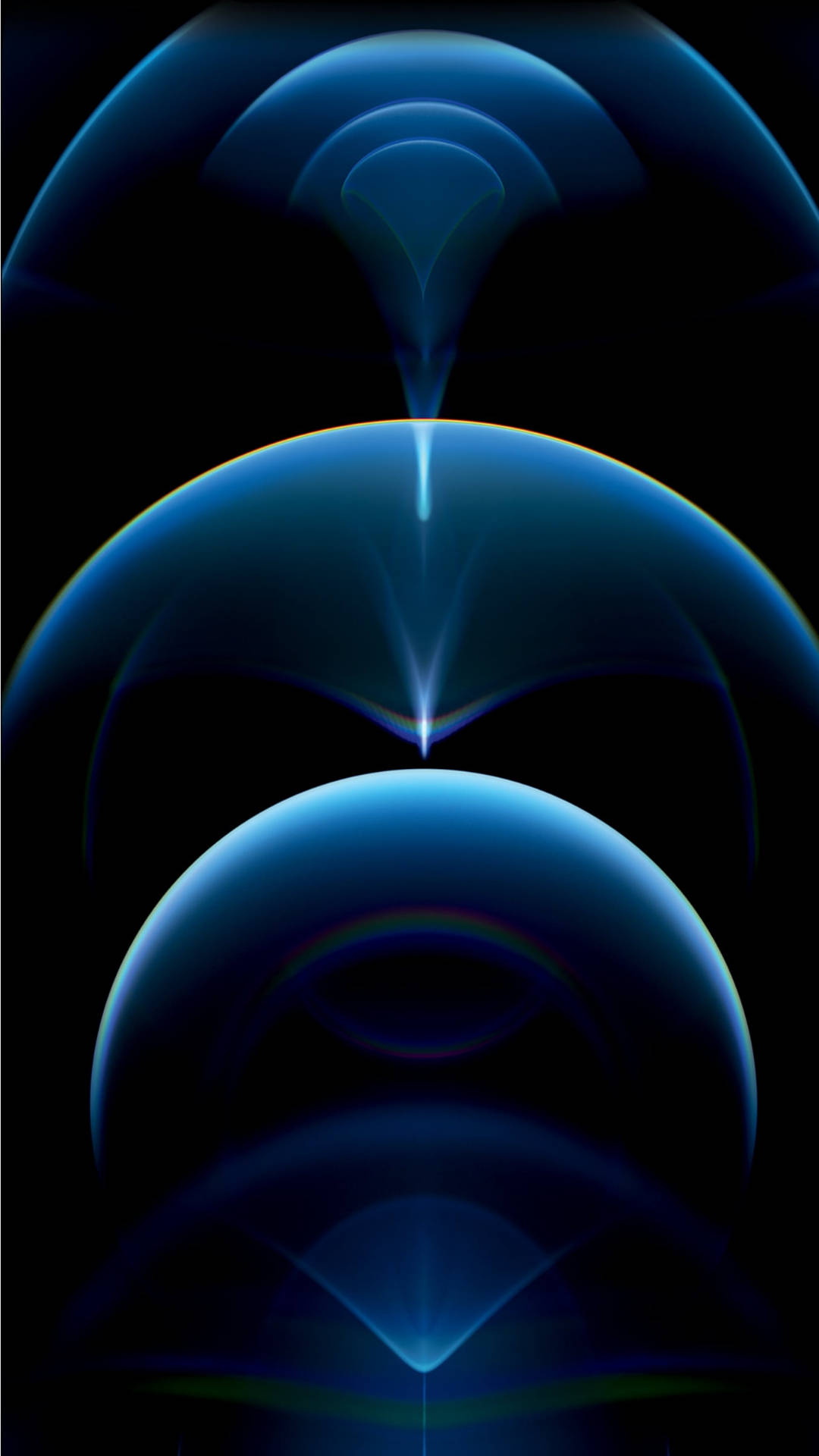 blue iPhone 7 original, glowing blue orbs, black, Full HD Phone Wallpaper