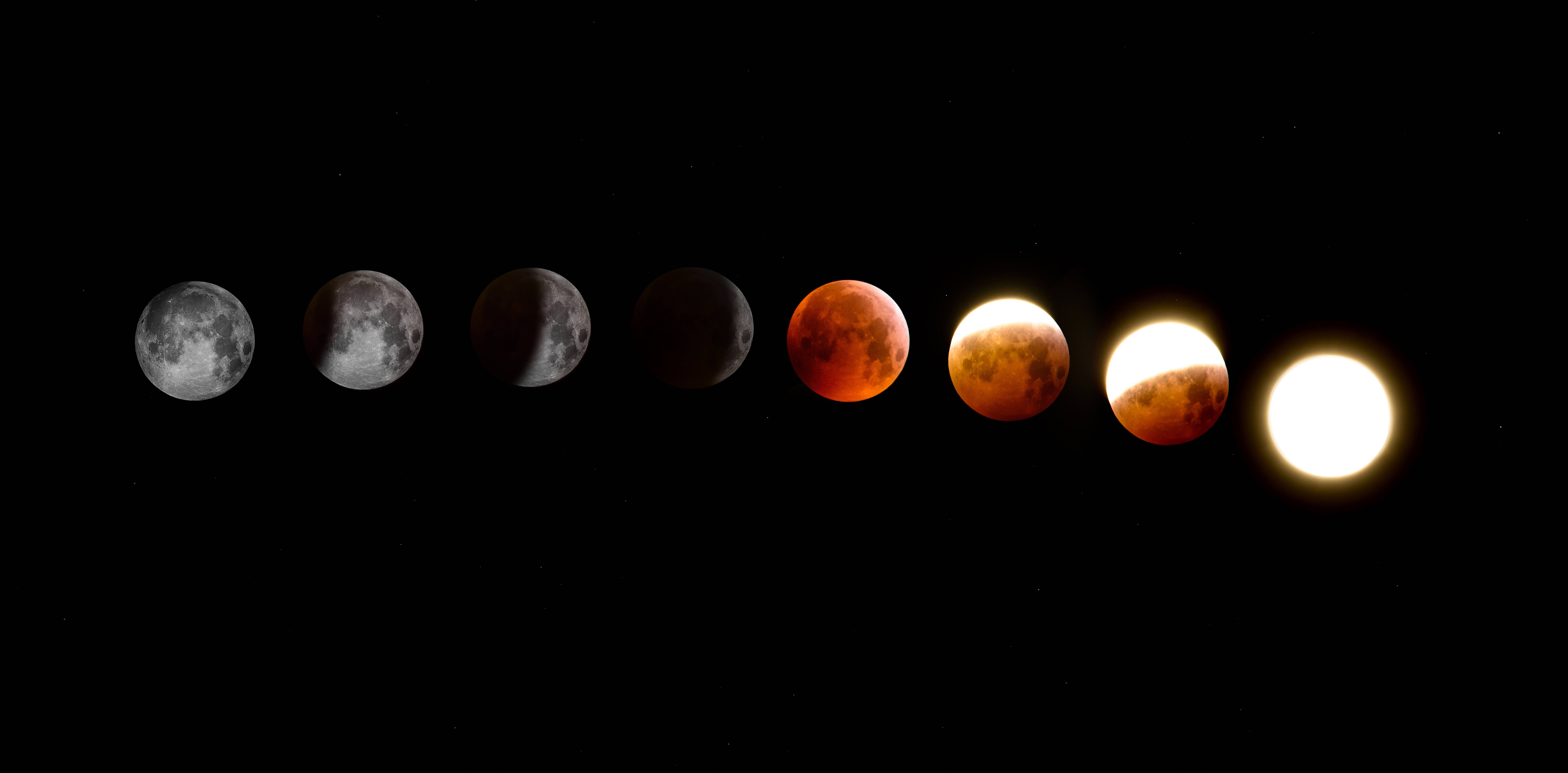 iPhone 7 Plus, Space, Moon Phases, 8K Desktop Wallpaper