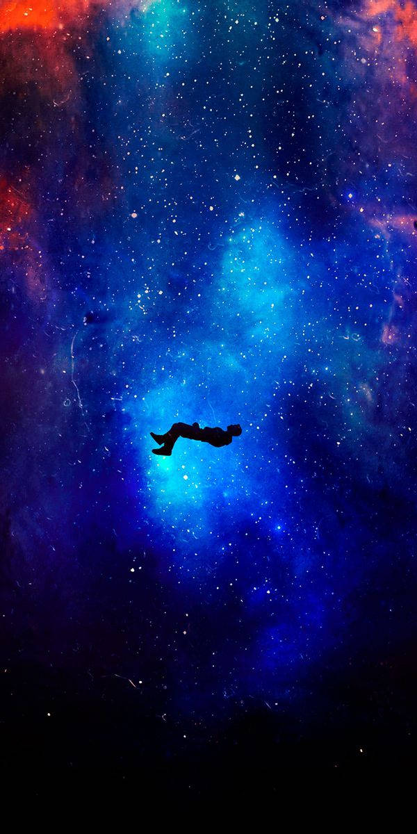 iPhone 7 Plus, Space Man, cosmic nebula, SD Phone Wallpaper