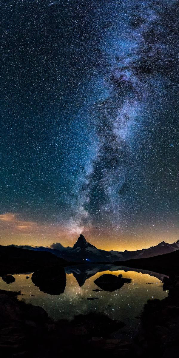 iPhone 7 Plus, Space, Milky Way galaxy, SD Phone Wallpaper