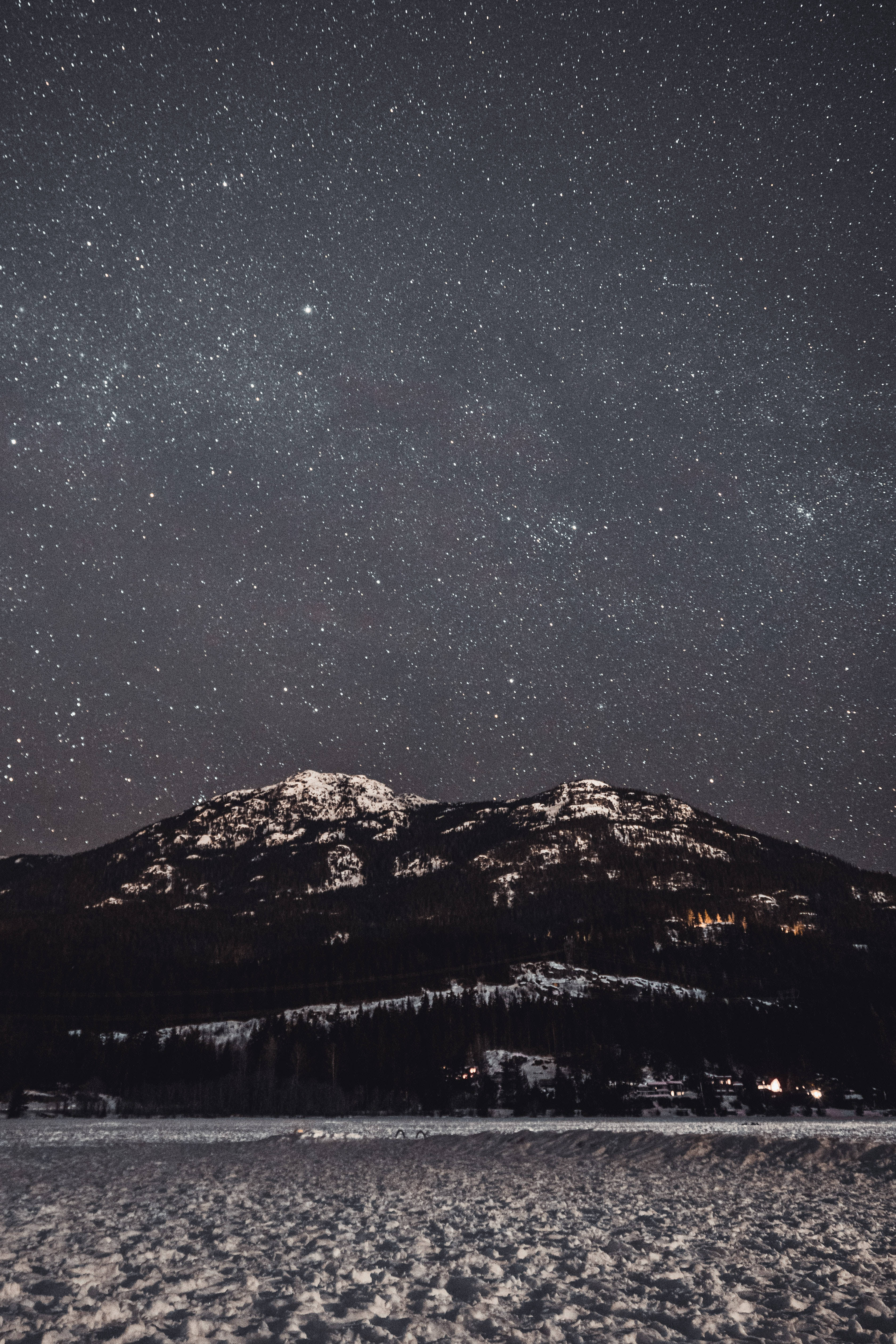 iPhone 7 Plus, Space, Winter Mountain, 4K Phone Wallpaper