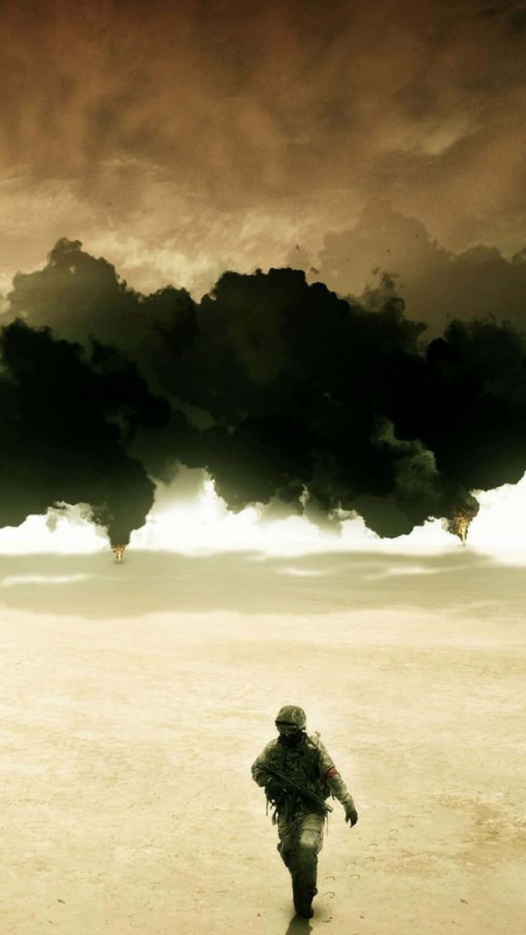 iPhone 7 Plus, desert, black smoke, Full HD Phone Wallpaper