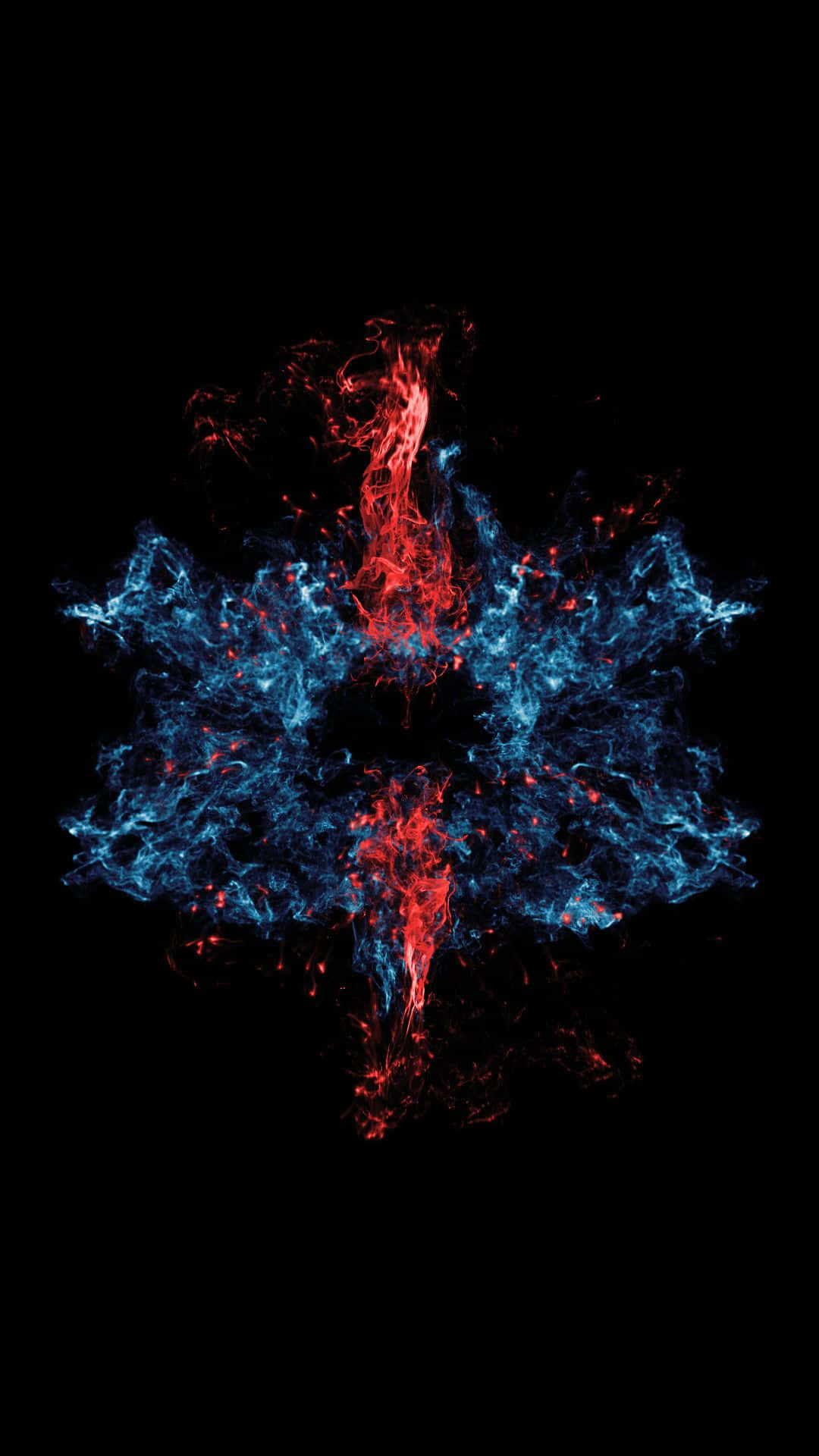 iPhone 7 Plus, vibrant red, blue energy streams, Full HD Phone Wallpaper