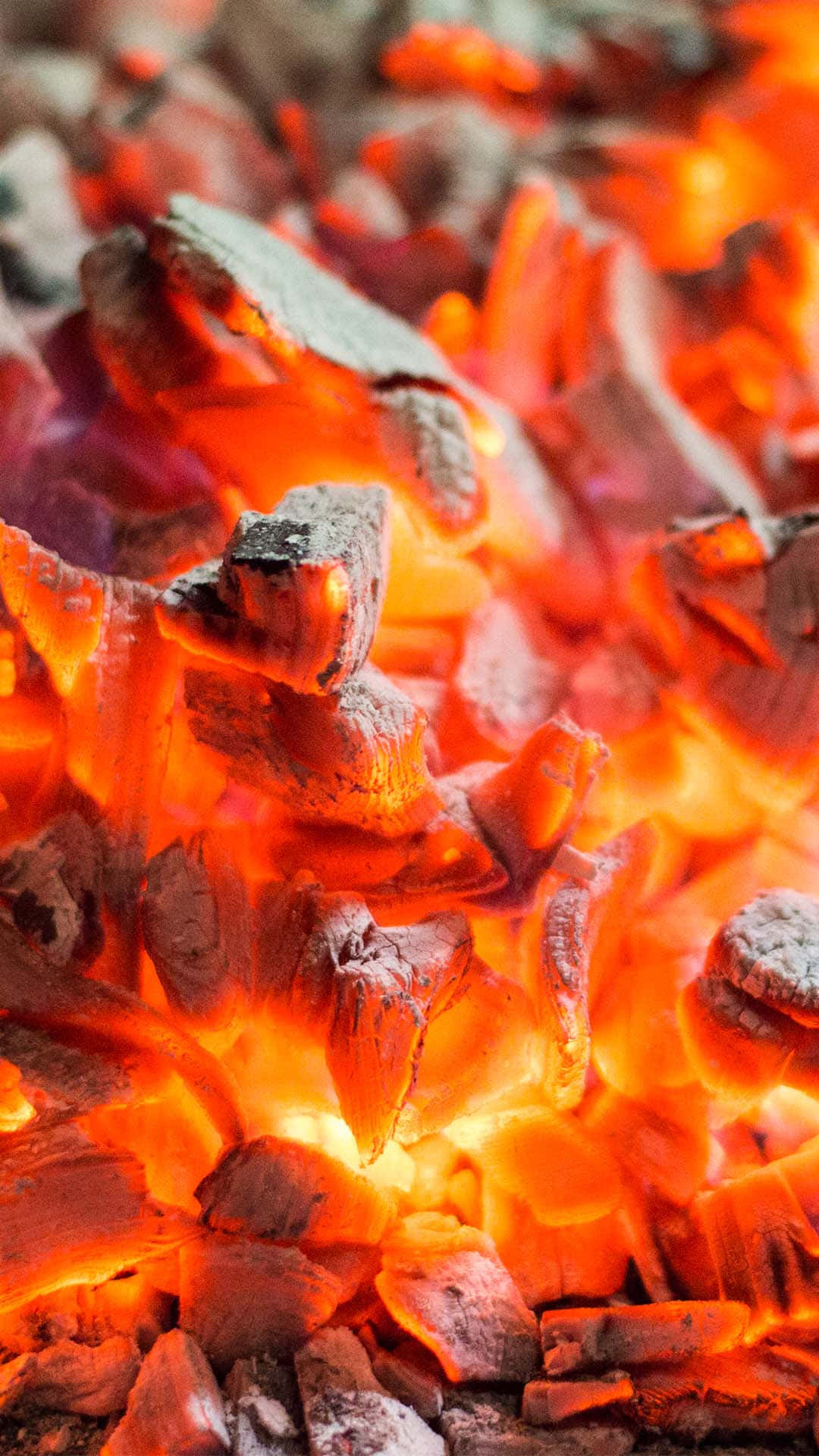 iPhone 7 Plus, Live Coal Fire, glowing embers, Full HD Phone Wallpaper