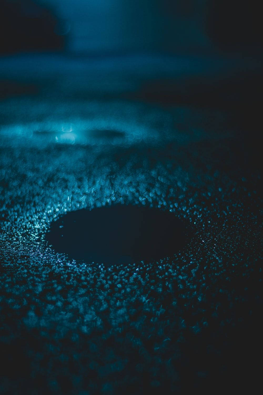 iPhone 7, aesthetic pothole, dark circular puddle, HD Phone Wallpaper