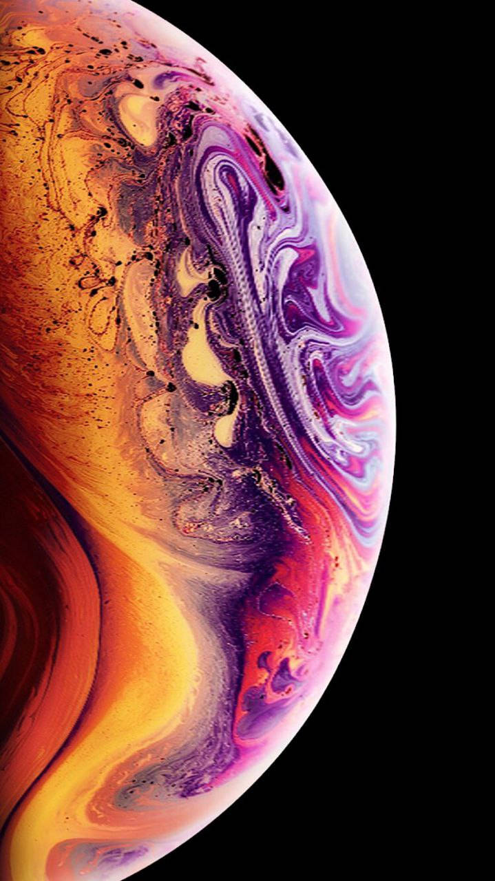 iPhone 7, marble planet, orange, HD Phone Wallpaper