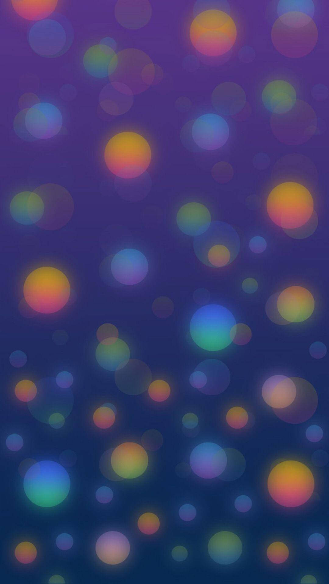 iPhone 8 Live, vibrant glowing orbs, gradient purple blue background, Full HD Phone Wallpaper