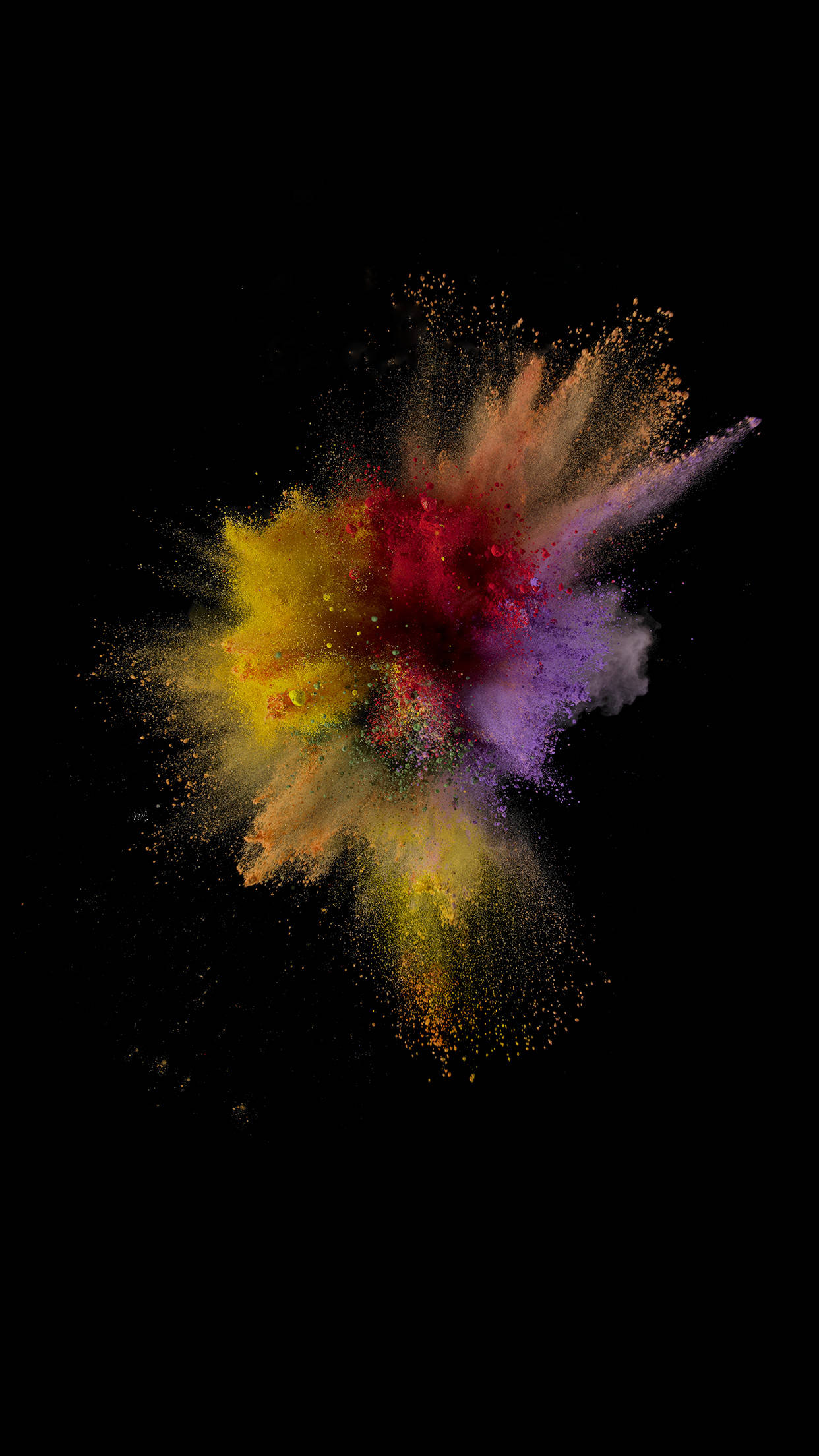 iPhone 8 Live, multicolored powders, black background, Full HD Phone Wallpaper