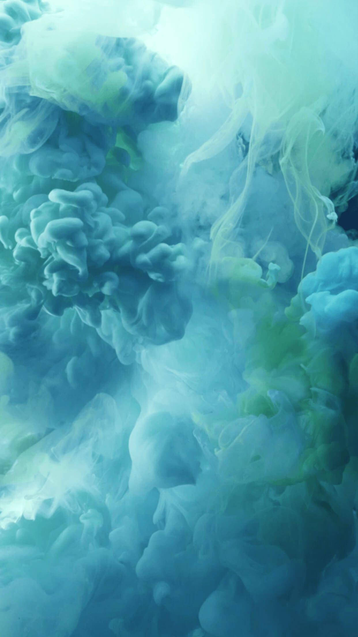 Teal Smoke Cloud, iPhone 8 Live, vibrant blue, Full HD Phone Wallpaper