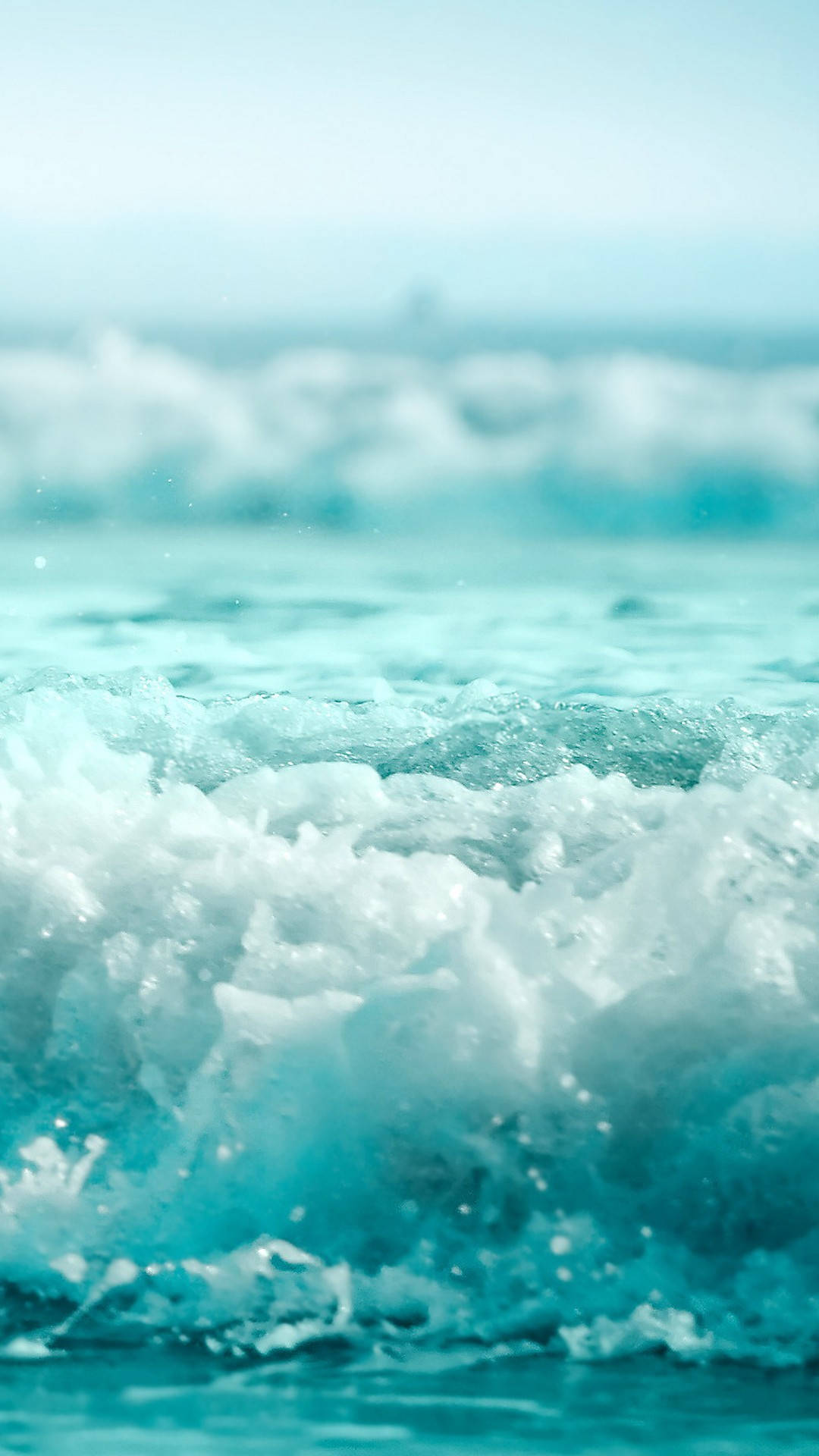 iPhone 8 Live, turquoise ocean, white foam, Full HD Phone Wallpaper